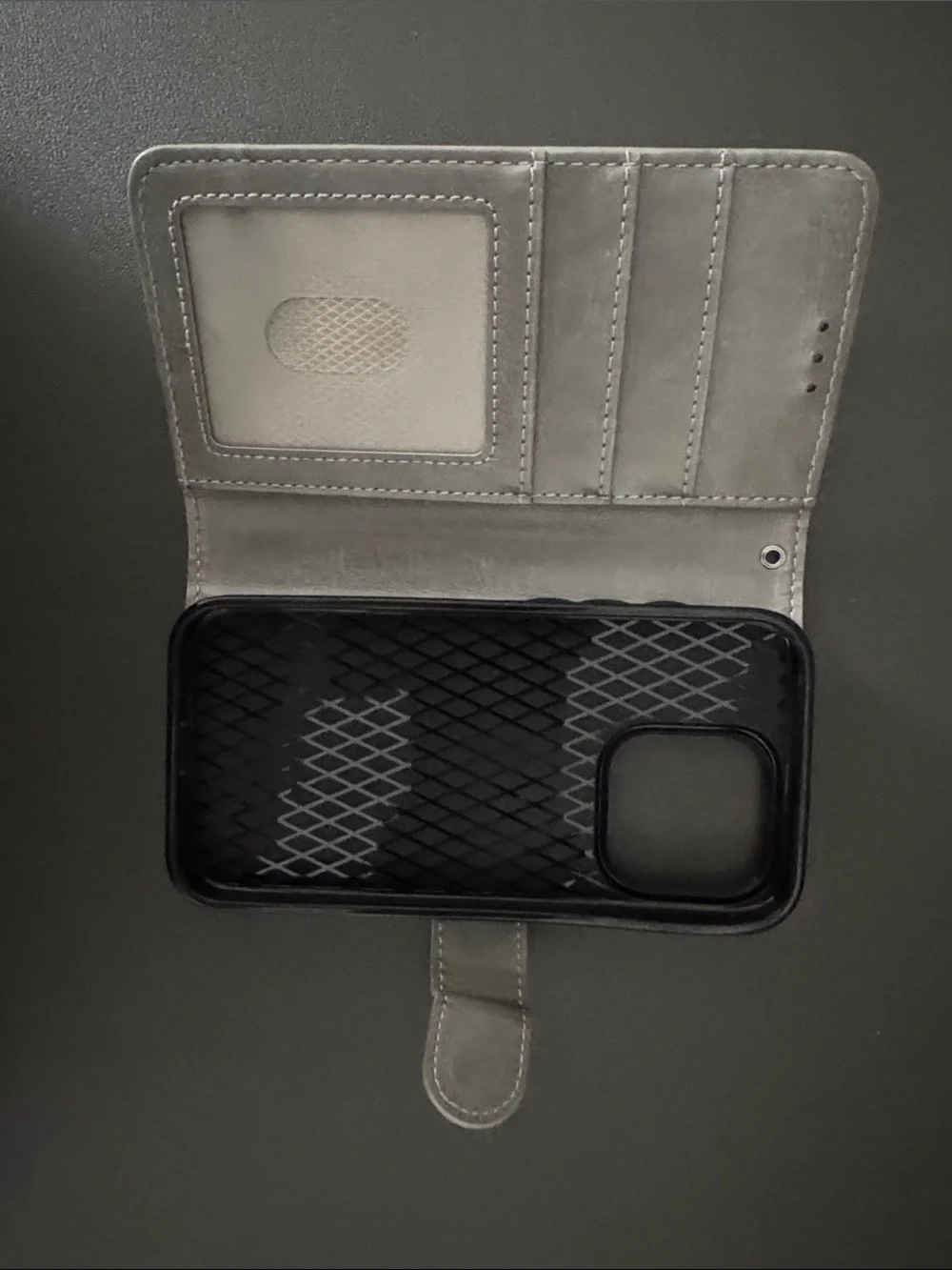 Gray Wallet Phone Case with Card Slots NWBox
